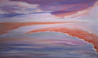 Unlikely Sky,
Improbable Sea
28" x 48"
acrylic on canvas
©1990       SOLD